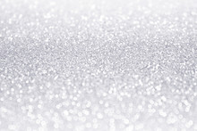 Elegant White And Silver Glitter Sparkle Confetti Background Or Party Invitation