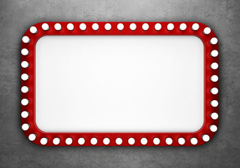 Wall Mural - Retro cinema banner on  concrete wall. 3D rendering