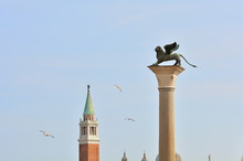The Lion And The Symbol Of The Old Republic Of Venice, Italy