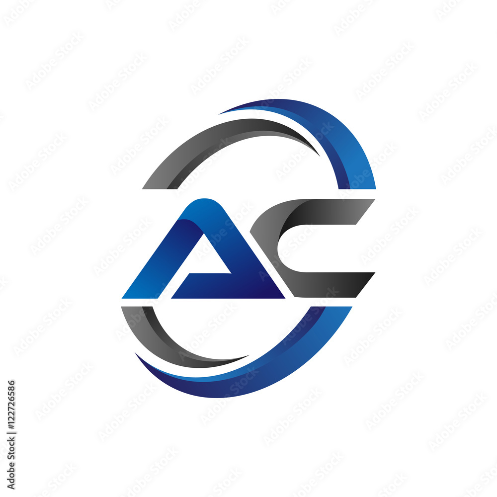 Simple Modern Initial Logo Vector Circle Swoosh ac Stock Vector | Adobe ...