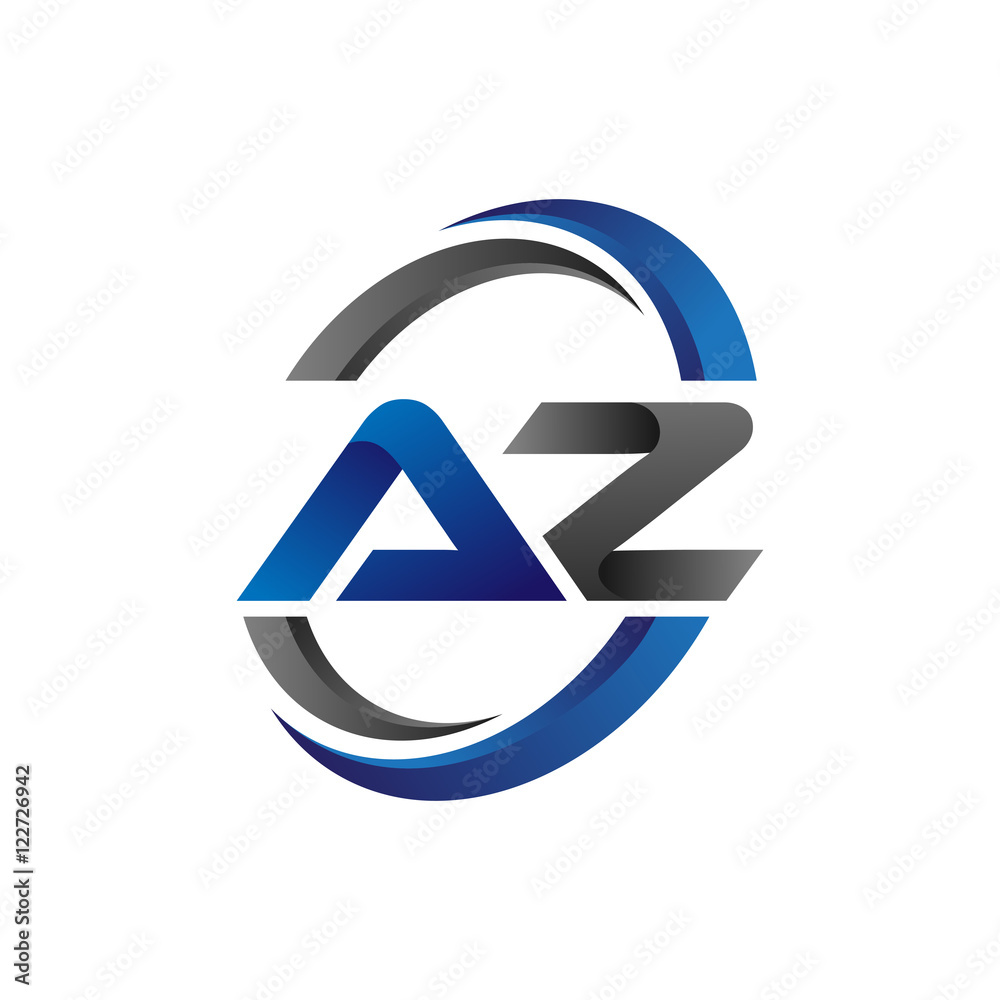 Simple Modern Initial Logo Vector Circle Swoosh az Stock Vector | Adobe ...