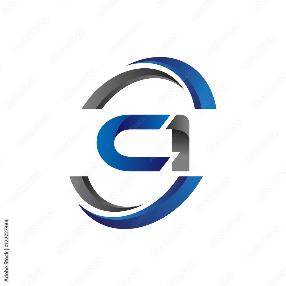 Simple Modern Initial Logo Vector Circle Swoosh ci Stock Vector | Adobe ...