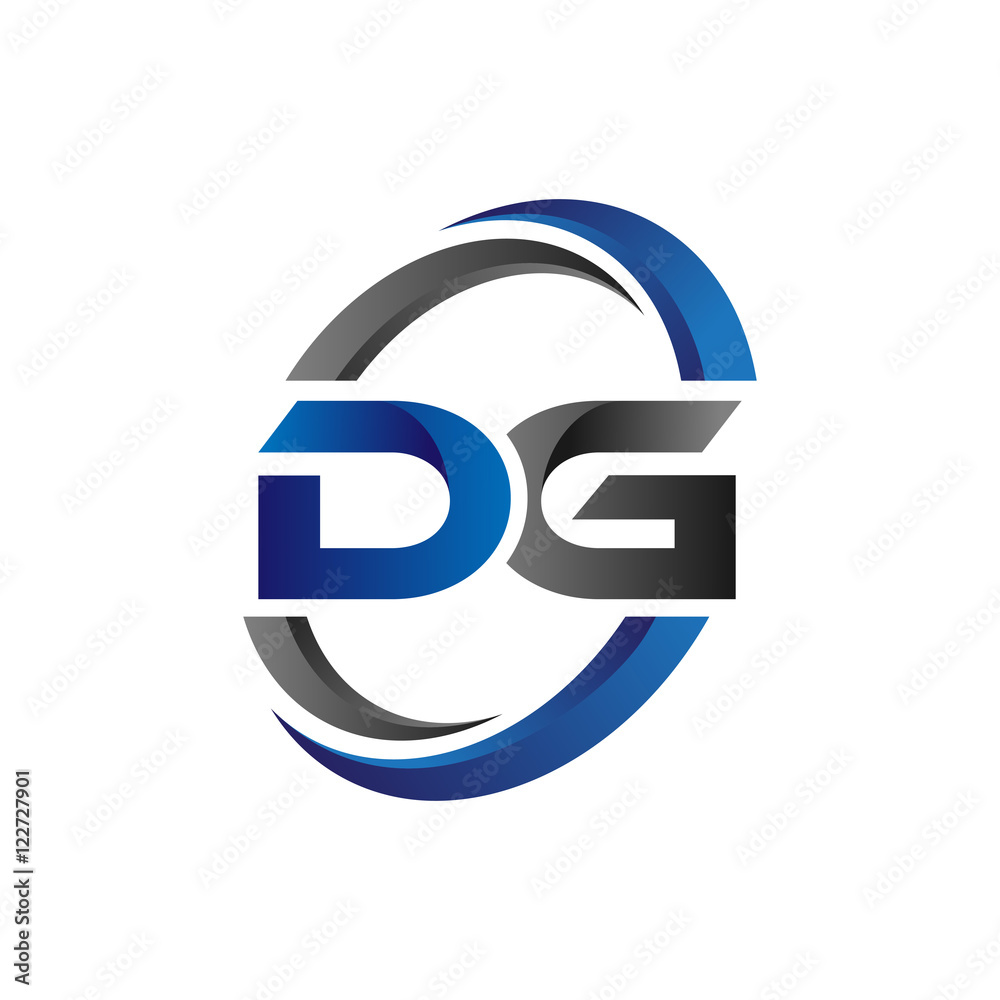Simple Modern Initial Logo Vector Circle Swoosh dg Stock Vector | Adobe ...