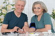 © aletia2011 - portrait of  senior couple with pills