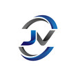 Simple Modern Initial Logo Vector Circle Swoosh jv