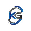 Simple Modern Initial Logo Vector Circle Swoosh kg