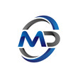 Simple Modern Initial Logo Vector Circle Swoosh md