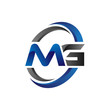 Simple Modern Initial Logo Vector Circle Swoosh mg