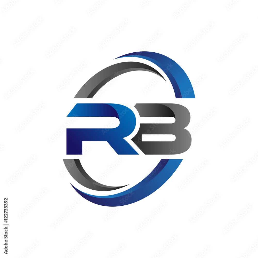 Simple Modern Initial Logo Vector Circle Swoosh rb Stock Vector | Adobe ...