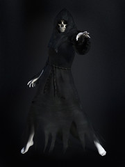 Wall Mural - 3D rendering of female reaper or witch.