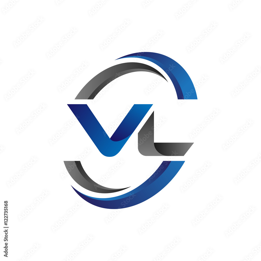 Simple Modern Initial Logo Vector Circle Swoosh vl Stock Vector | Adobe ...