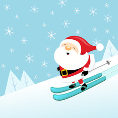 Skiing Santa