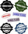 World Class Rubber Stamp Seals (Vector). Set of grunge world class rubber stamp seals.