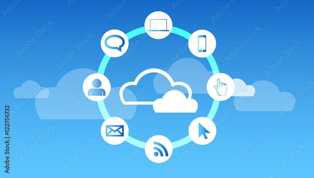 connessione, cloud, internet, nuvola