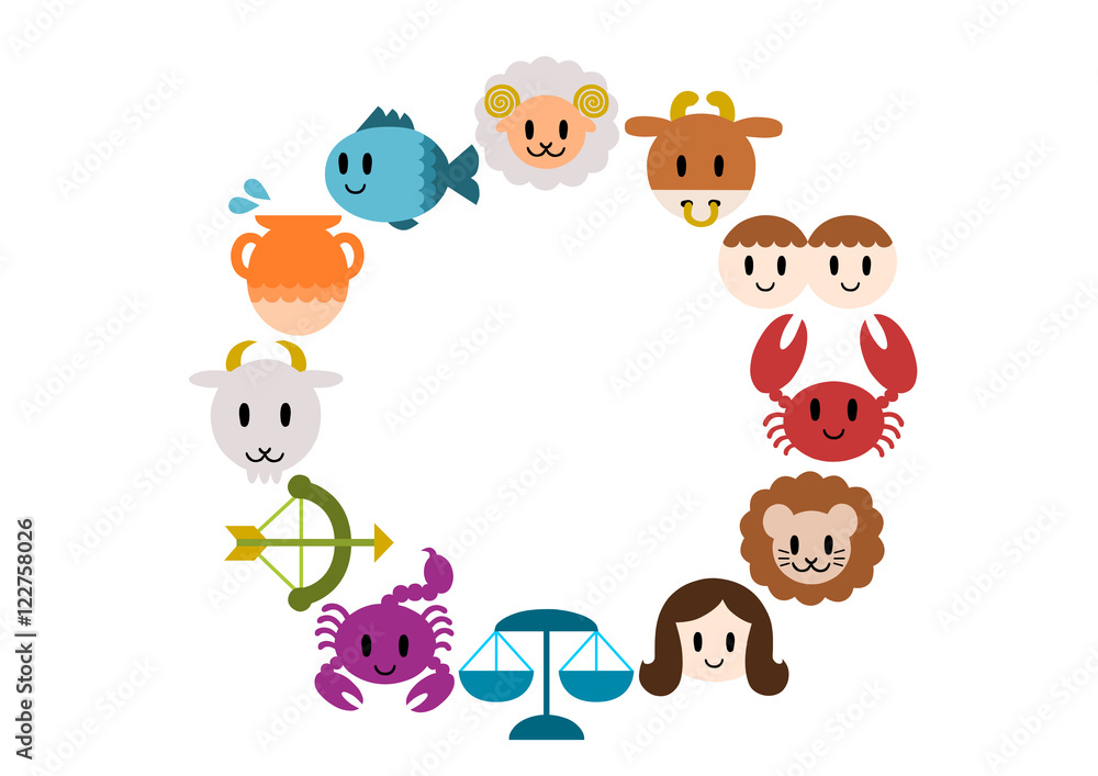 星座 イラスト アイコン 円 フレーム Animal Wall Mural Anim Osame