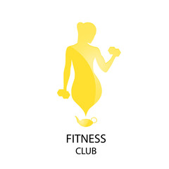 Wall Mural - yellow fitness club icon