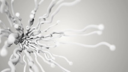 Poster - White abstract 3d shapes evolving