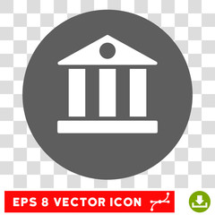 Wall Mural - Bank Building round icon. Vector EPS illustration style is flat iconic bicolor symbol, white and silver colors, transparent background.