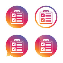 Poster - checklist sign icon. control list symbol.