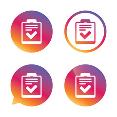 Poster - checklist sign icon. control list symbol.