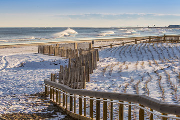 Snowy beach