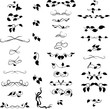 © borzebra - Set decorative design elements, calligraphic flourishes page decor