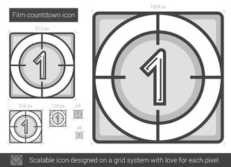 Poster - Film countdown line icon.