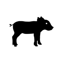 Wall Mural - Pig silhouette. Vector illustration