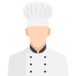 Chef  flat icon on isolated white transparent background.	