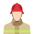 Firefighter flat icon on isolated white transparent background.	