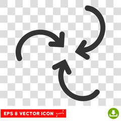 Wall Mural - Whirl Arrows round icon. Vector EPS illustration style is flat iconic symbol, gray color, transparent background.