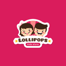 Vector Cartoon Lollipops Store Logo