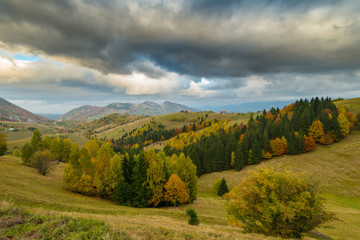  Idyllic autumn scenery in remote mountain area in Transylvania