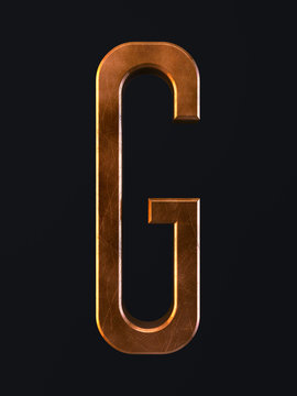 Golden scratch alphabet letter symbol G