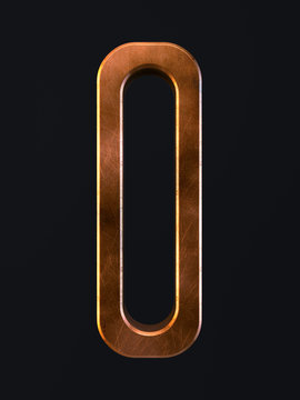 Golden scratch alphabet letter symbol 0 zero