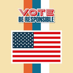 Sticker - US presidential voting concept vector illustration design