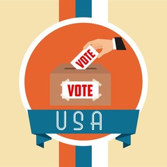 Sticker - US presidential voting concept vector illustration design