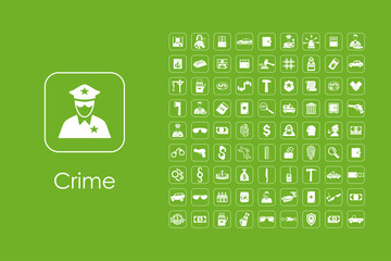 Wall Mural - Set of crime simple icons