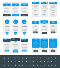 Wall Mural - set of pricing table design templates for websites and applications. vector pricing plans with icon 