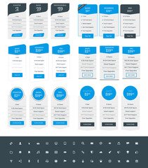 Wall Mural - set of pricing table design templates for websites and applications. vector pricing plans with icon 