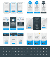 Wall Mural - set of pricing table design templates for websites and applications. vector pricing plans with icon 