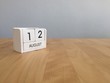 © kanmanatth - August 12th.August 12 white wooden calendar on wood background.S