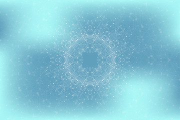 Poster - Geometric abstract connected line with dots. Big data visualization. Molecule and communication background. Social network information. Modern technology concept. Vector illustration.