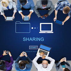 Poster - sharing information networking social media concept