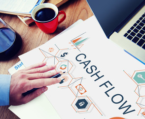 Sticker - Cash Flow Finance Economy Revenue Funds Investment Concept