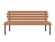 Wooden bench isolated on white background. Park brown vector bench in flat style