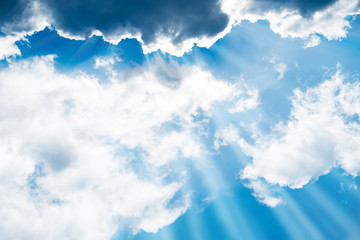 Wall Mural - white fluffy clouds on the blue sky