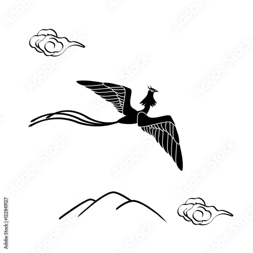 鳳凰 飛翔 山並み Stock イラスト Adobe Stock 鳳凰 飛翔 山並み Stock イラスト Adobe Stock