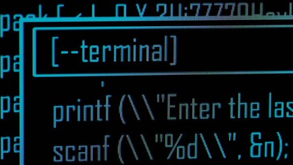 Close up of a computer program code loading