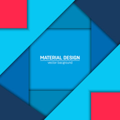 Vector material design background. Abstract creative concept layout template. For web and mobile app, paper art illustration design. style blank, poster, booklet. Motion wallpaper element. Flat ui.